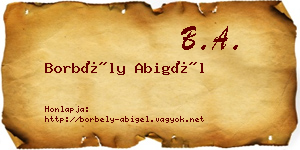 Borbély Abigél névjegykártya